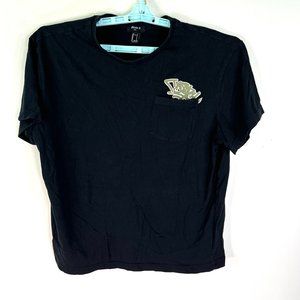 Forever 21 Graphic Pocket T Shirt Adult Size S Black
